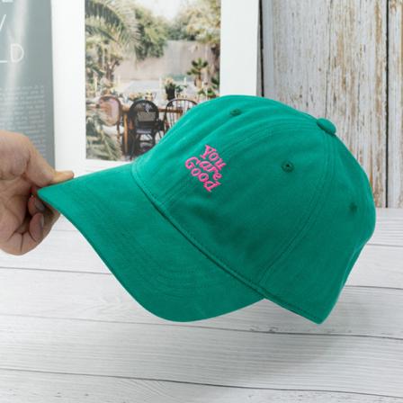 INS Hat Kvinders Efterår og Vinter Koreansk Stil Børstet Bomuld Engelsk Broderi Blød Top Baseball Cap Lake water green color