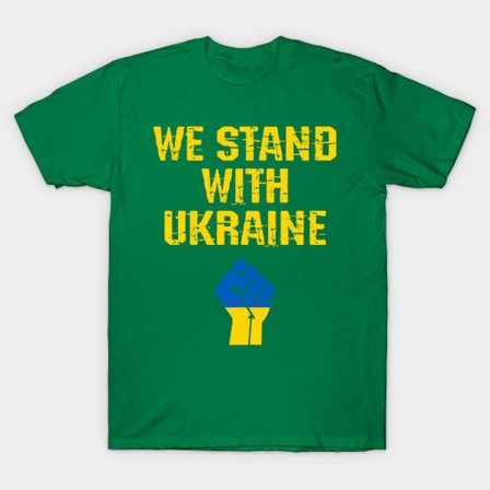 SEISOMME UKRAINAN KANSSA Tuki Ukrainan T-paitoja