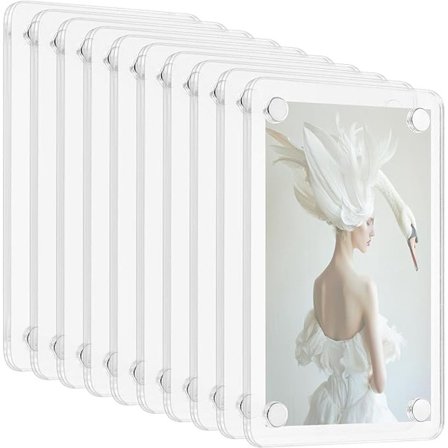 Akrylramme 10 stk Magnetisk Fotoramme 9 x 6 cm Fotorammer Collage for Kjøleskap Bilderamme Fotoramme Fotoramme Uten Ramme Gjennomsiktig