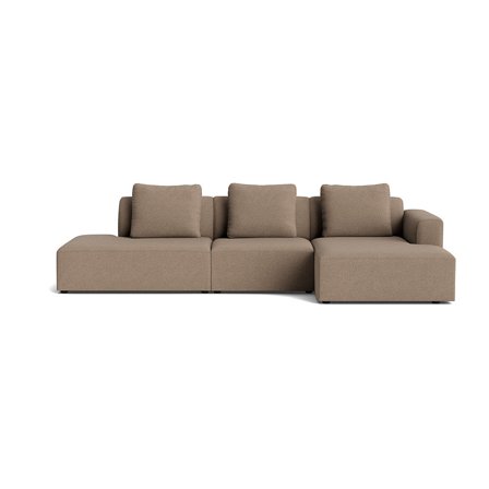 Como chaiselong sofa, højrevendt | open end - Loop Mørk beige - 308x155x83 - Sofa, chaiselong