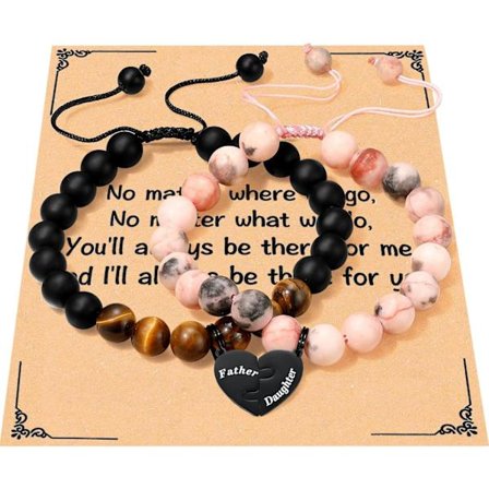 Halsbandset för mamma och son med matchande hjärtan - Examen, födelsedag