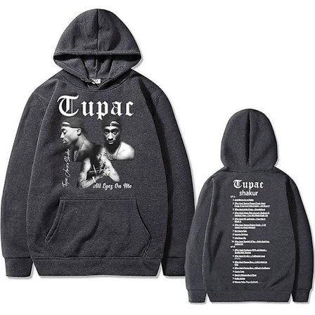 Rapper Tupac 2pac Hip Hop Hettegenser Herre Mote Hettegensere Herre Dame Oversized genser Mann Svart Streetwear Mann Vintage Sweatshirt Z X