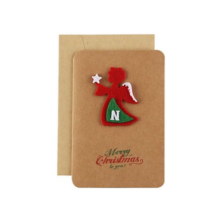 FlkwoH God Jul Kraft Gratulationskort Kort med Kuvert och Klistermärken, Ingelians Gratulationskort (1015CM)
