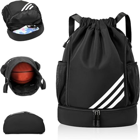 Snøresekk, vanntett svømmebag for barn og voksne, stor snøresekk for trening, sportsbag med snøring, unisex PE-bag med skofag