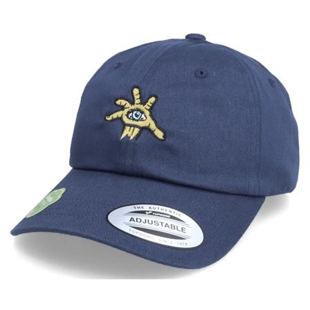 Abducted - Organic All Seeing Eye Hand Navy Dad Cap Unconstructed Blue Cap - @ Hatstore
