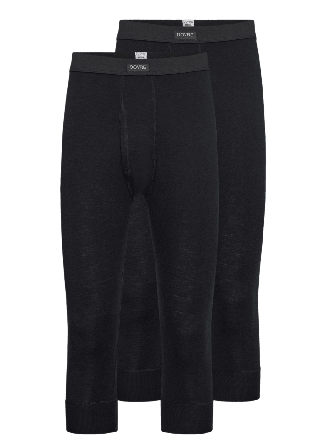 Dovre 2-pack 3/4 Långkalsonger Med Gylf | 100% Merinoull Svart Kalsonger Herr M