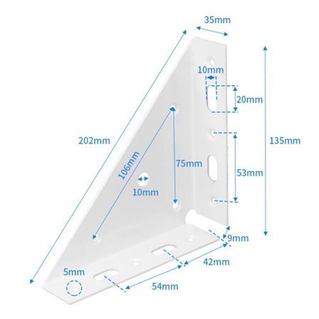 Retvinklet hjørne Hjørnebeslag FARVE 2 FARVE 2