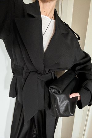 NA-KD weicher Trenchcoat mit Gürtel - Trenchcoats - Schwarz - EU 36