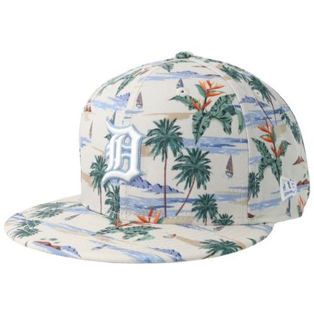 New Era - MLB Beige snapback Keps - Detroit Tigers M Print 9FIFTY H1 Stone/White Snapback @ Hatstore