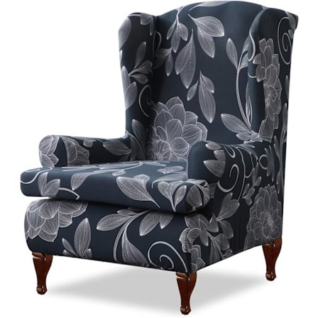 Elastiske Wingback Lænestol Betræk 1 Personers Sofa Betræk Lænestol Vaskbart Trykt Betræk Møbelbeskytter