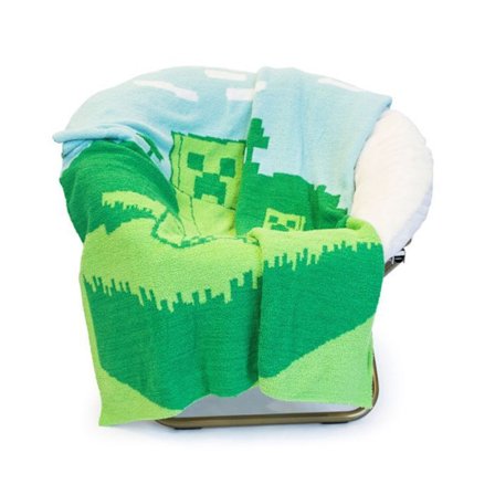 Minecraft Creeper Rutig Mjuk - 127 x 152 cm Plyscht tyg, bekväm sängkläder