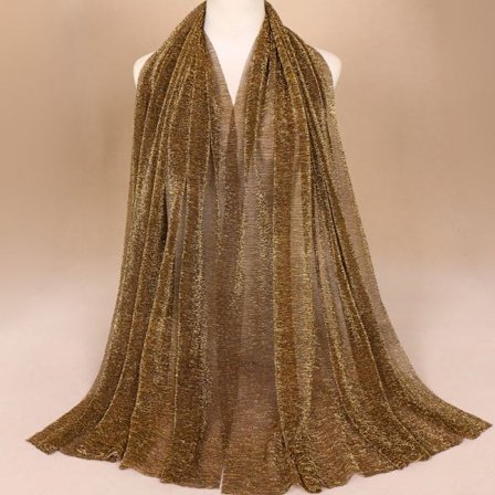 Glitter Scarf Kvinnor Muslim Shimmer Hijab Crinkle Shiny Shawl Is