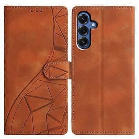Til Samsung Galaxy S24 Etui Wallet Stand Præget Trekantmønster Læder Telefon Flip Cover