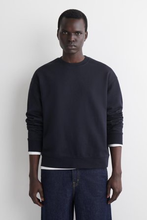 COS Men's Washed-Cotton Sweatshirt in Blue