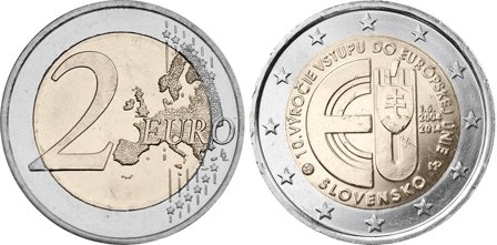 Slovakiet 2014 - 10 år for Den Slovakiske Republiki EU - 2 euro mønt