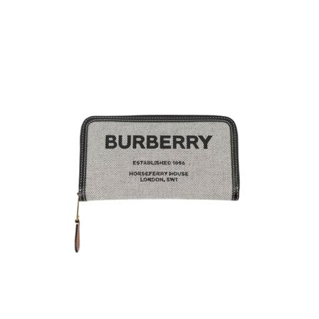 Burberry Elmore tegnebog i lærred og læderhestlerry Grå, Dame Punge og Kortholder, Størrelse: ONE Size