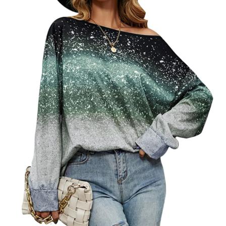 T-shirt Med Rund Hals, Färgblock För Damer