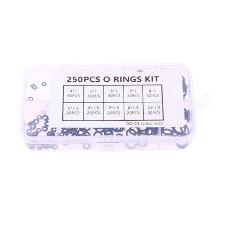 250 STK/boks NBR tetningsringsett Nitrilgummi NBR O-ringpakning