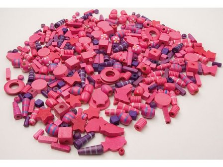 PLAYBOX Träpärlor rosa och lila 600/fp - Lyreco - Skola och förskola - Hobbymaterial - Pärlor