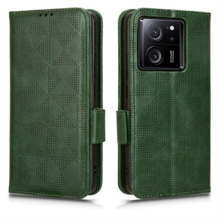 Etui til Xiaomi 13T - 13T Pro 6.73", blødt læder telefonposecover Flip Wallet Magnetisk stødsikkert etui, Grøn MKSMED