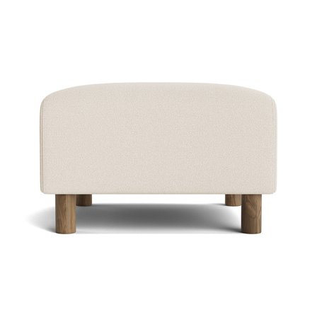 Toledo Pouf Hocker in Loop Creme 45cm, moderner Polsterhocker fürs Wohnzimmer als bequeme Beinstütze und Sitzplatz, stilvolles Designelement