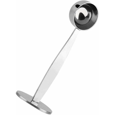 2-i-1 Kaffemåleskeholder Espresso Kaffe Måleske Stempel Rustfrit Stål Kaffemåleske Måling og Stampning Kaffeske