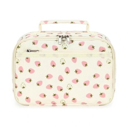 /NN/ Manchester-veske for lunsj, jordbær, isolert lunsjveske, aluminiumsfolie, tykk isolasjon, bærbar kjølebag, stor kapasitet