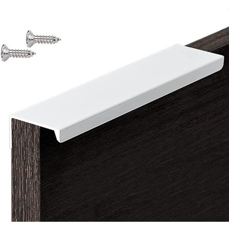 6 stk. skjulte skaphåndtak, ren hvit, kjøkkenhåndtak, dørhåndtak, skuffehåndtak, møbelhåndtak for garderobe, soverom, bad, skuff