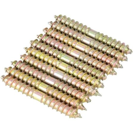 10 st Dubbelsidig Platt Huvud Skruv Bult Skruv Självgängande Gängade Bultar Träbearbetning Möbel Kopplingsbultar Stänger 6 x 50mm