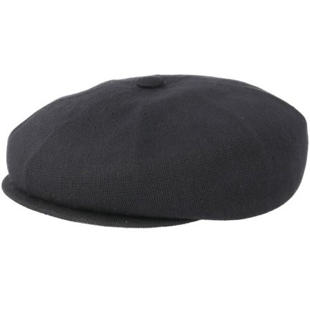 Kangol - Svart flatcap Keps - Bamboo Hawker Black Flat Cap @ Hatstore