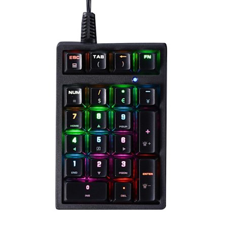 Mini Numpad 21key Mekaniskt Tangentbord Grön Axis USB RGB Extern Tangentbord för Notebook Finansiell redovisning Kassaregister