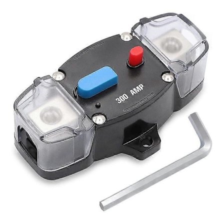 12-48V DC 300 Amp Strömbrytare med Manuell Återställning, 0-8 Gauge Trolling Bil Stereo Ljud Inline Fus 2025th