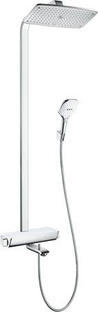 Hansgrohe Raindance E Showerpipe 361 Sadesuihkusetti kromi/valkoinen, 150 cc, Kylpyhuone