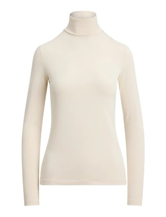 Stretch Jersey Turtleneck Cream Lauren Ralph Lauren