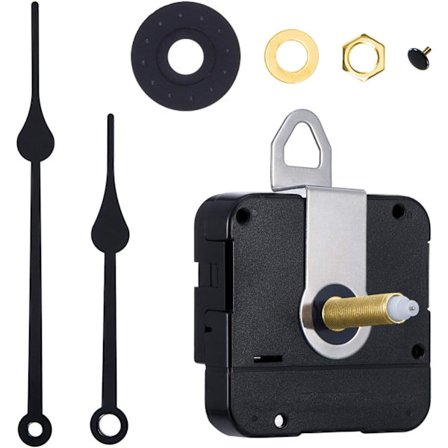 Lang Spindel Urværk - 20 mm Maksimal Skivetykkelse, 30 mm Total Aksellængde - Sort - DKSFJKL