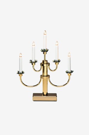 Konstsmide - El-lysestage højde 41 cm - Messing - Adventslysestager - Fra Homeroom