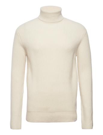 Eddie Wool Rib Rollneck Knit Les Deux Cream