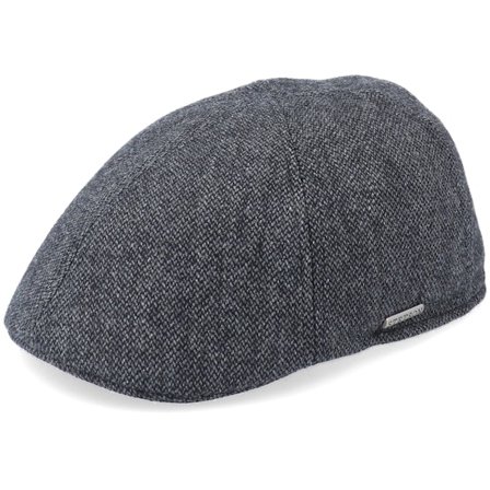 Stetson - Gris flatcap Casquette - Texas Wool Grey Flat Cap @ Hatstore