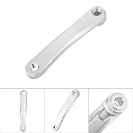 170mm cykel aluminiumlegering vänster enkel kedjearm ersättning (Silver Square Hole)