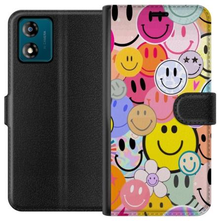 Motorola Moto E13 Lompakkokotelo Iloiset Kasvot
