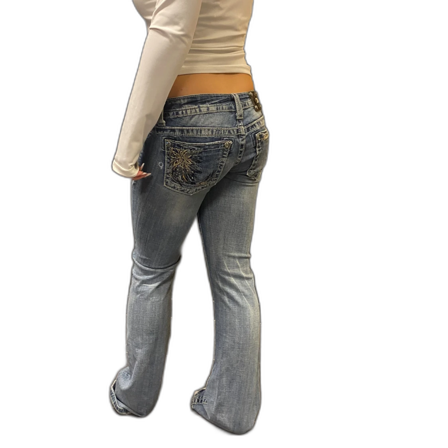 Miss Me ljusblå bootcut jeans, stl 27