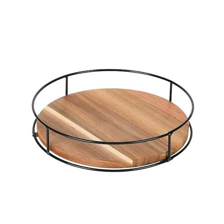 Skridsikker træpladespiller-arrangør til skab, spisekammer, køkkenbordplade, køleskab, krydderihylde