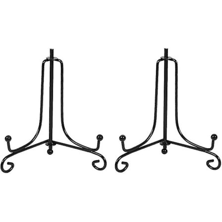 2 kpl Rauta Näyttöjalusta, Musta Rauta Taiteilija-Jalusta Levy Näyttö Kuvapidike Jalusta, Näyttää Kuvakehyksiä, Koristelevyjä, Tablettia Ja Taidetta 4