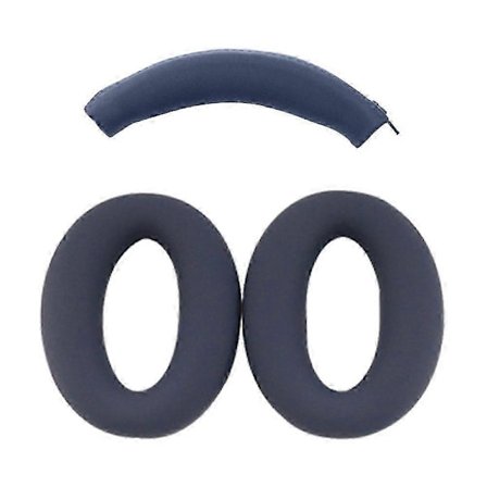 For Sony WH-XB910N Hodetelefon Hodebøyle + Øreputetrekk Sett Silikon Beskyttelseshylse - Blå