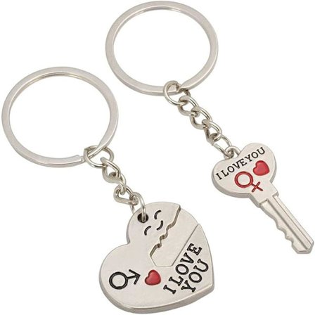 Par nøkkelring, nøkkelring Et par hjerte kjæreste og kjæreste nøkkelring Jeg elsker deg kjæresten hennes - en gave til mann og kone