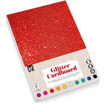Grafix Glitter cardboard A4 10-pack Mixed colours