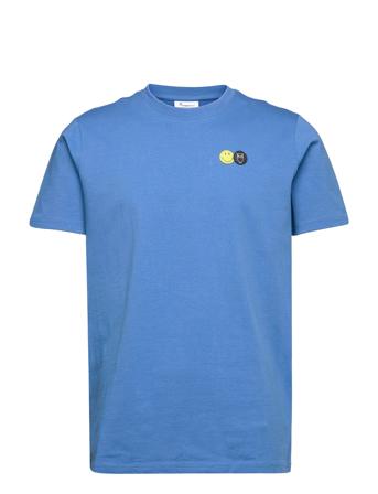Smiley X Kca Badge Tee - Gots/Vega Blue Knowledge Cotton Apparel