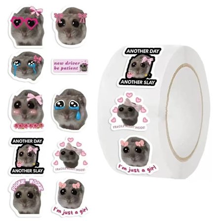 100-500 kpl söpöjä hamsterin sarjakuvatarroja puhelimeen, kannettavaan tietokoneeseen, matkalaukkuun - vedenpitävät tee-se-itse-tarrat