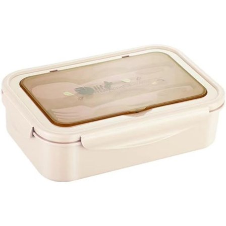 Madkasser - Madkasser til voksne - Madkasser til børn til at spise ude, børn og voksne i skolen, fødevaresikre materialer (Khaki) Khaki