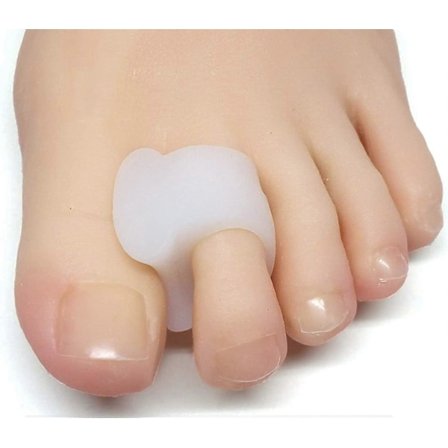 Gel Tåseparerare för Överlappande Tår, Hallux Valgus, Stortåjustering, Korrigerare och Distans - 4-pack (Vit)